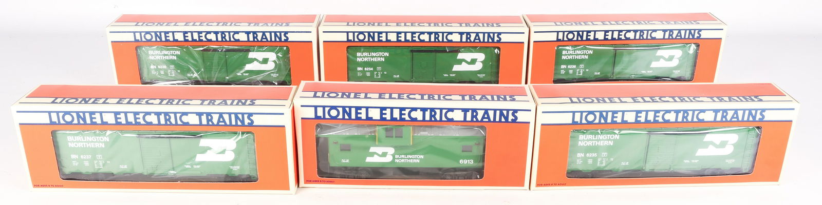 LIONEL O GAUGE BURLINGTON NORTHERN MODEL TRAIN SET (1 of 7)