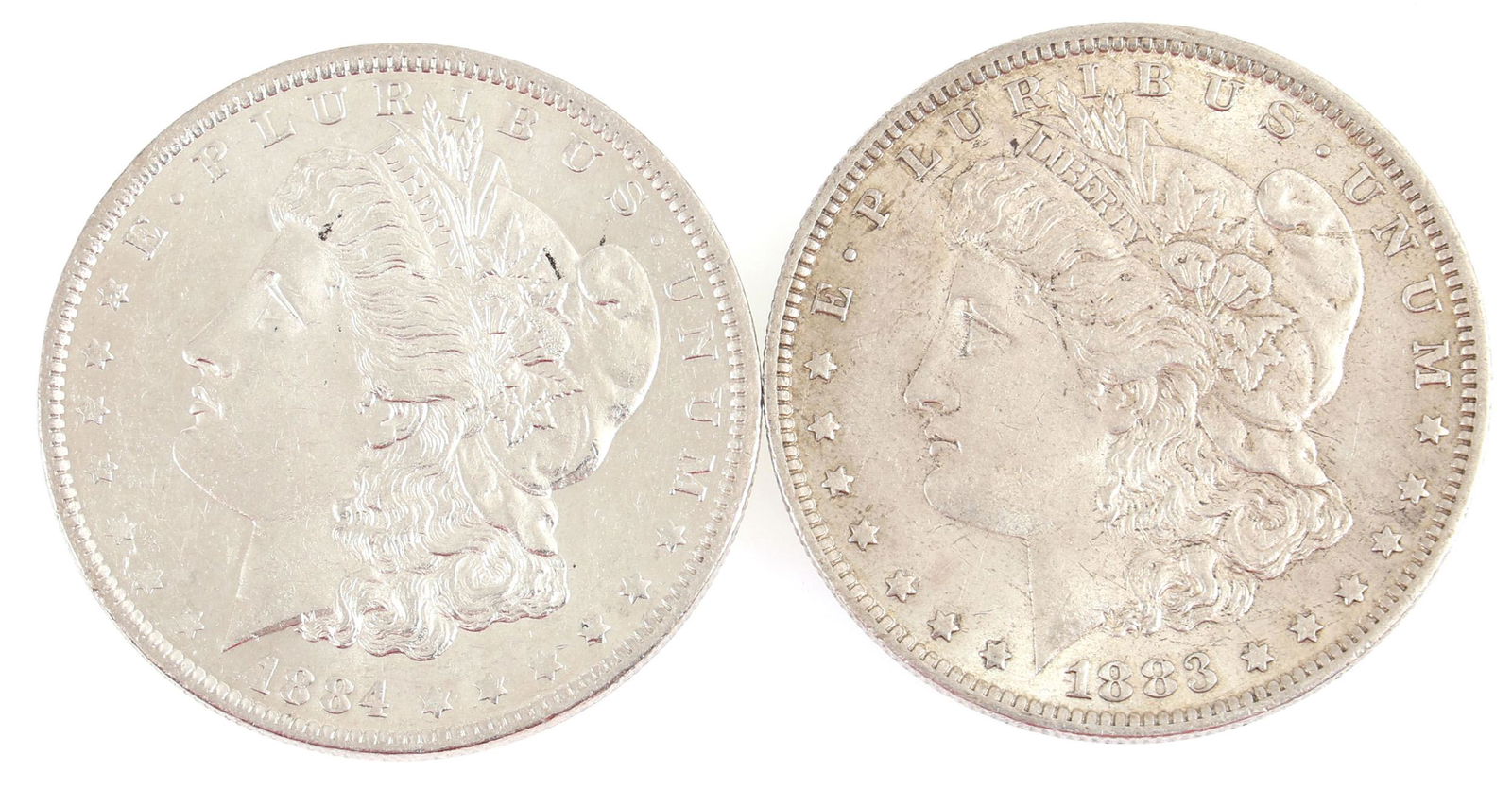 1883-O & 1884-O US MORGAN SILVER DOLLAR COINS (1 of 2)