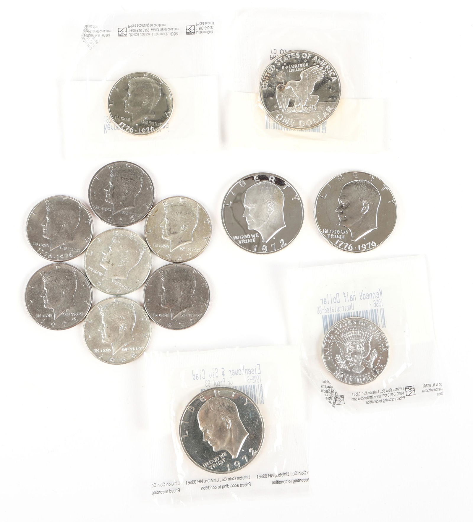US SILVER TYPE COINS - KENNEDY & EISENHOWER (1 of 2)