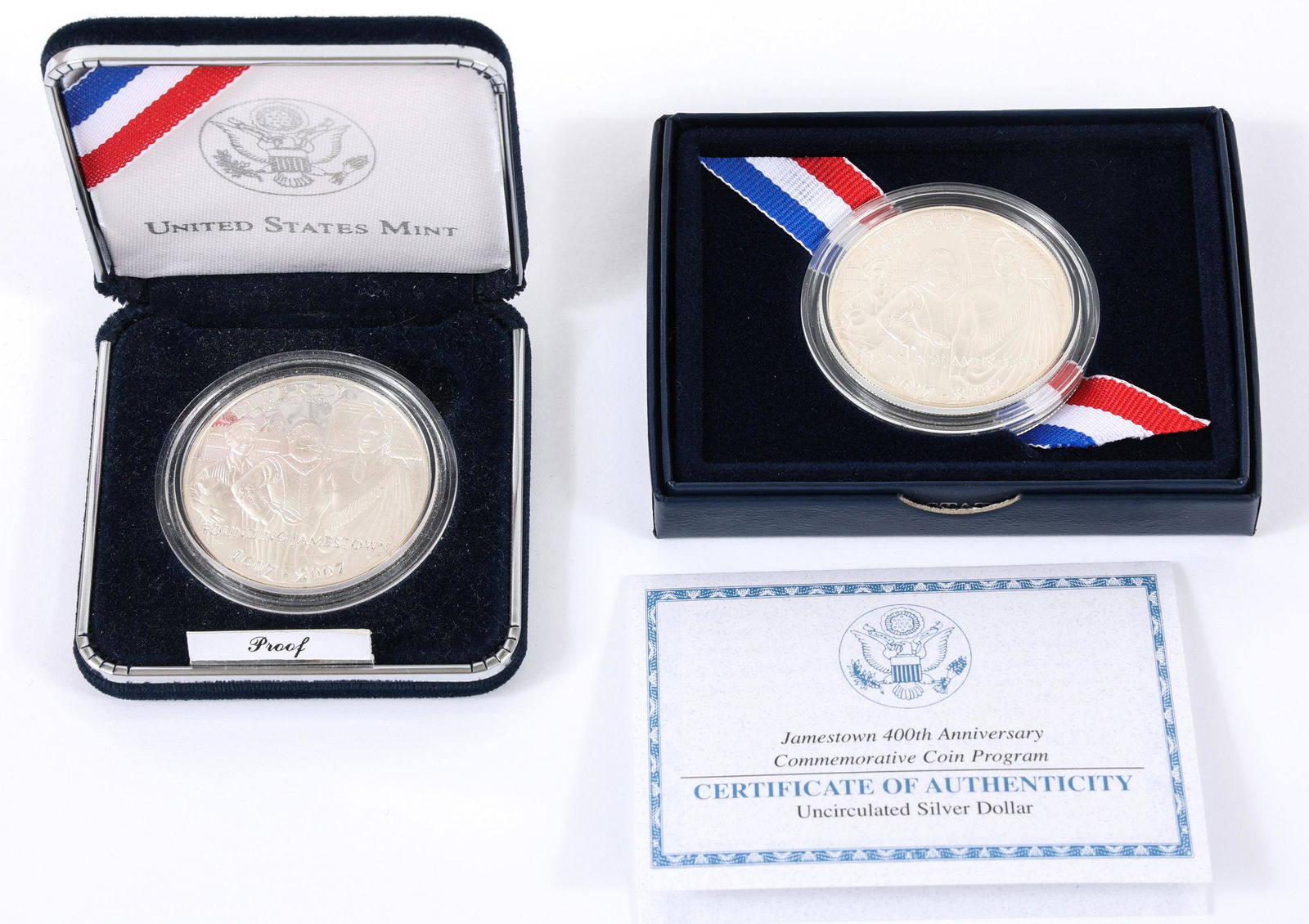 JAMESTOWN 400th ANNIVERARY COMMEMORATIVE SILVER COINS (1 of 5)