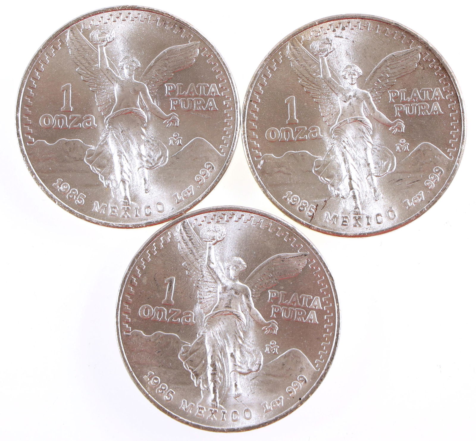 1985 MEXICAN LIBERTAD 1 ONZA .999 FINE SILVER COINS (1 of 2)