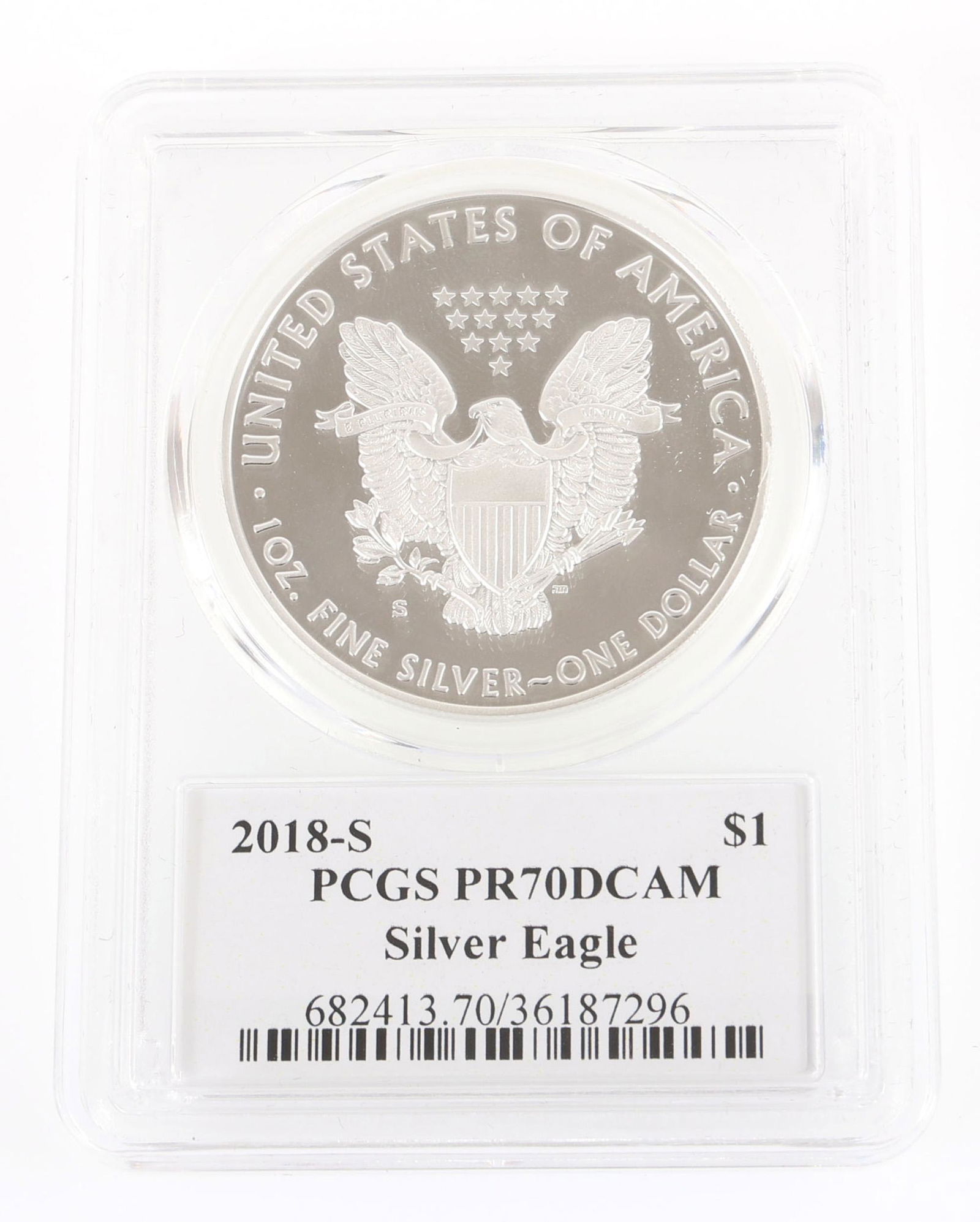 2018-S US 1 OZ SILVER AMERICAN EAGLE COIN PCGS PR70DCAM (1 of 2)