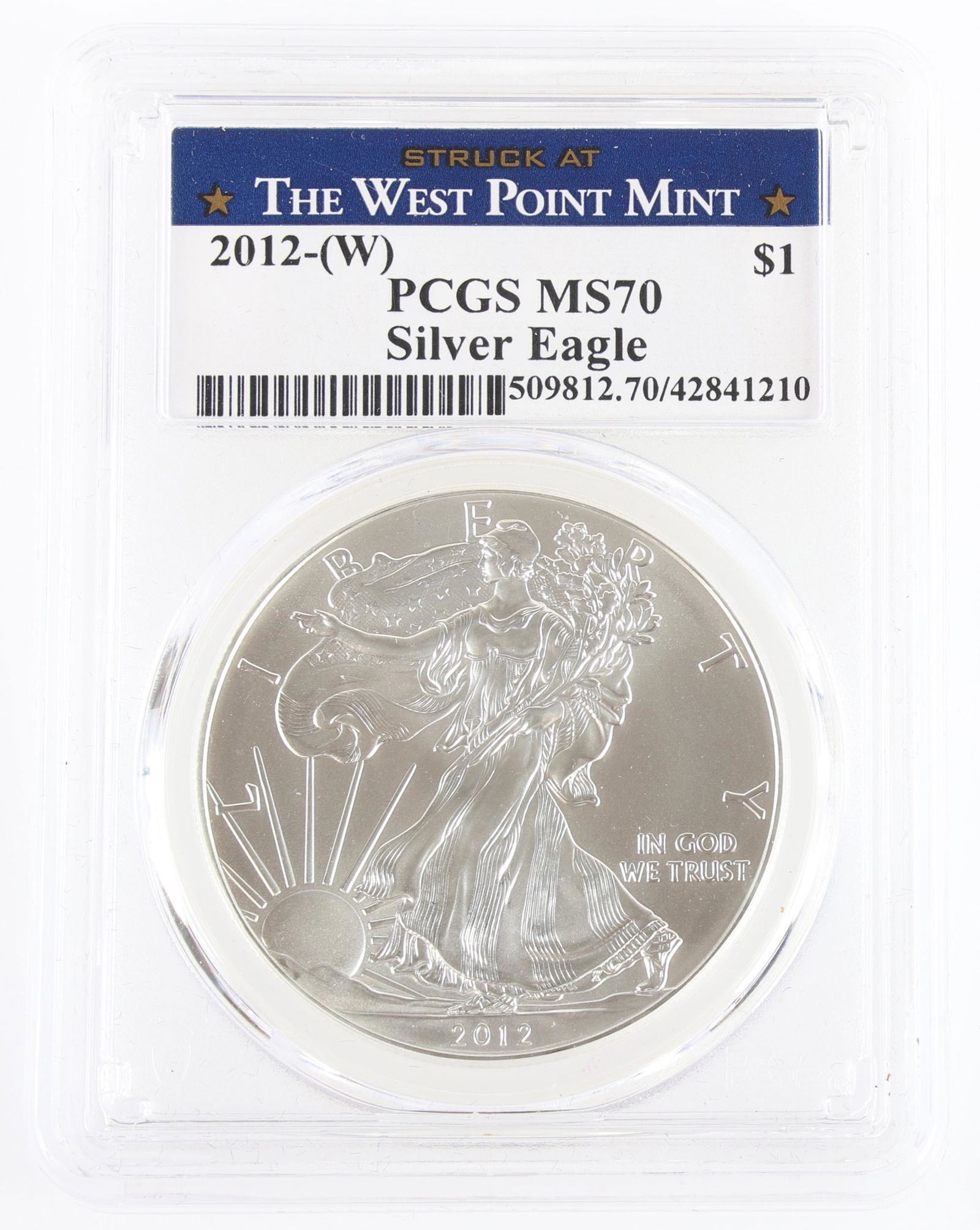 2012-W US 1 OZ. SILVER AMERICAN EAGLE COIN PCGS MS70 (1 of 2)