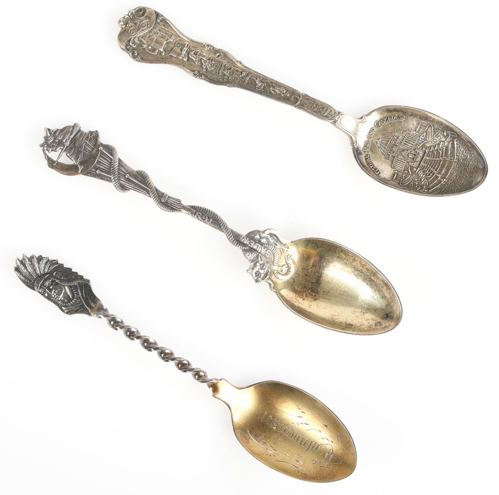 STERLING SILVER COMMEMORATIVE SPOONS - LOT OF 3 (1 of 3)