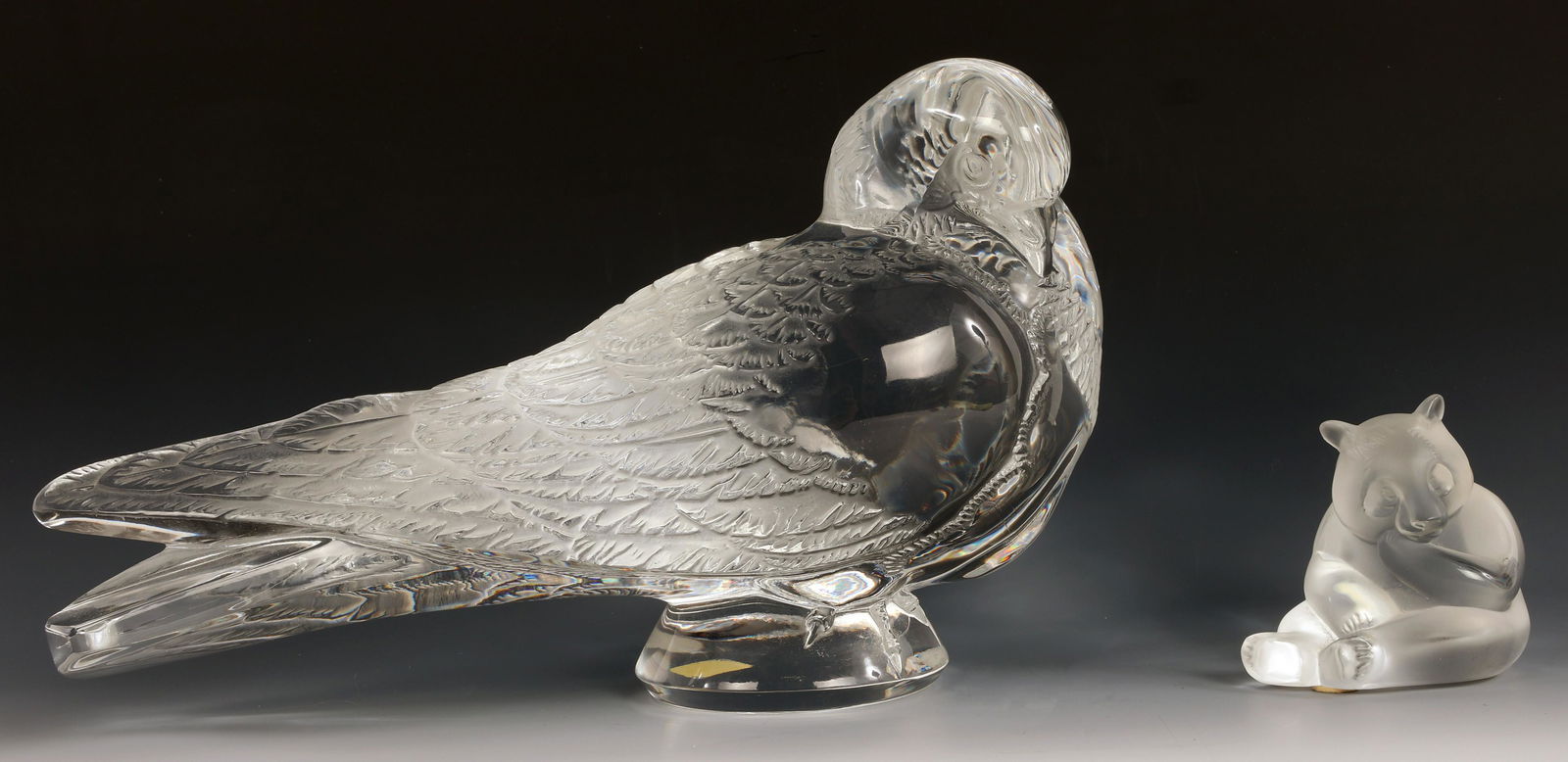LALIQUE CRYSTAL BIRD & BEAR FIGURINES (1 of 8)