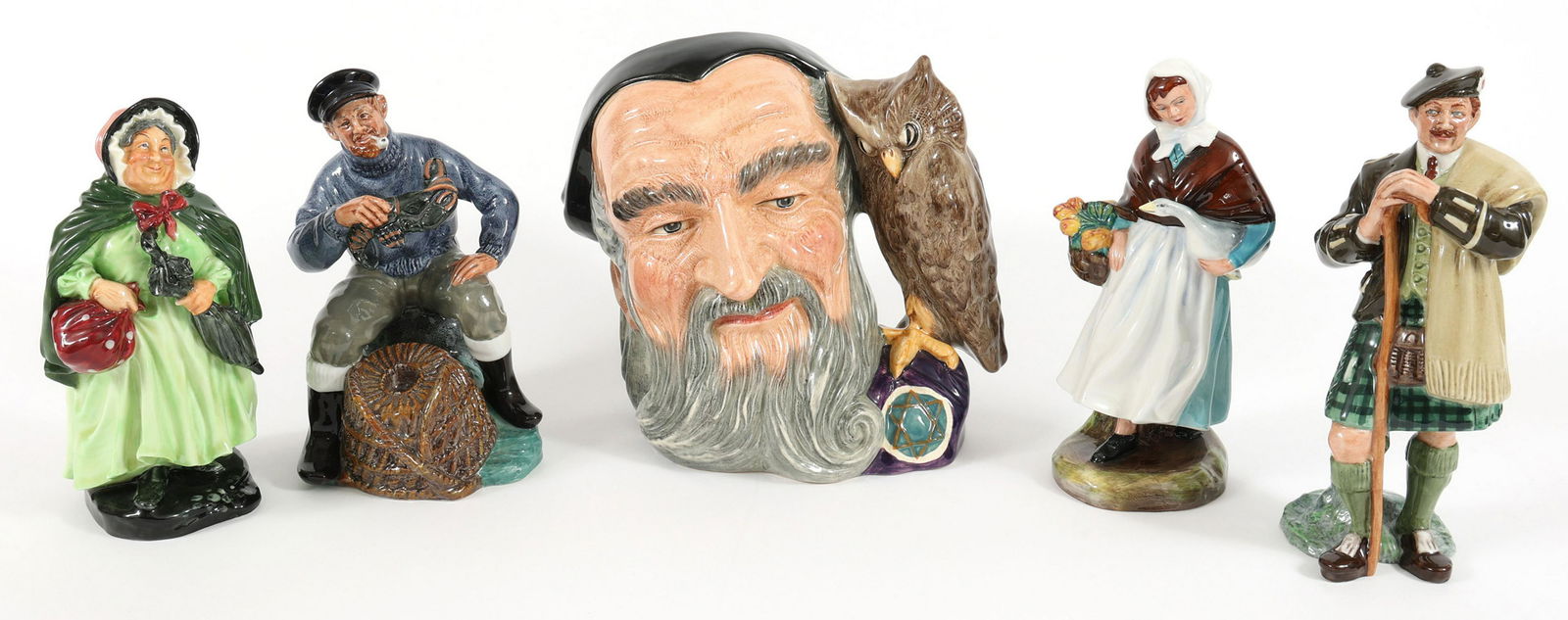 ROYAL DOULTON PORCELAIN TOBY MUG & FIGURINES (1 of 5)