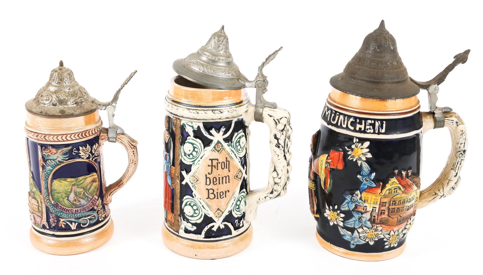 20TH C. GERMAN PORCELAIN BEER STEINS (1 of 7)