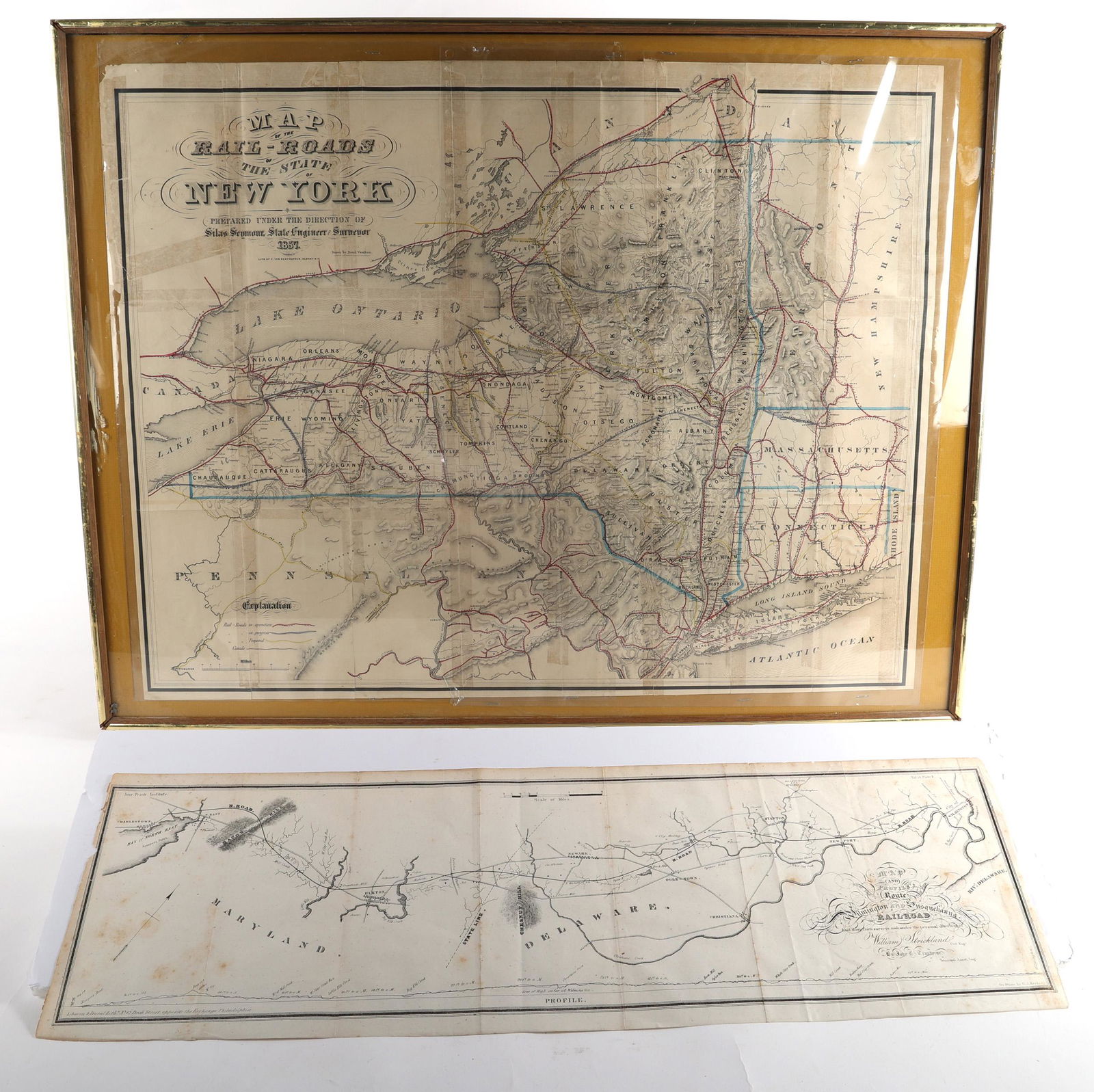 19TH C. RAILROAD MAP PRINTS - LOT OF 2 (1 of 3)