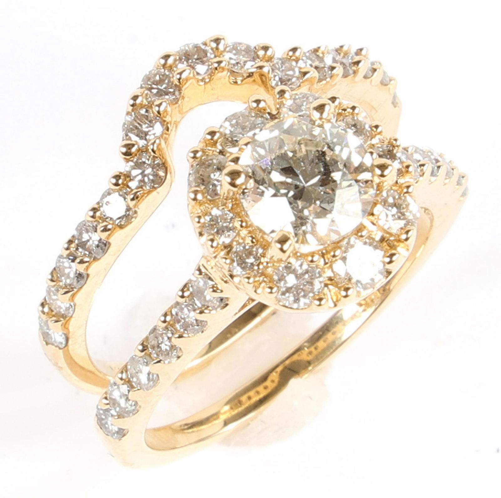 14K YELLOW GOLD 2.5 CTW DIAMOND WEDDING RING SET (1 of 11)