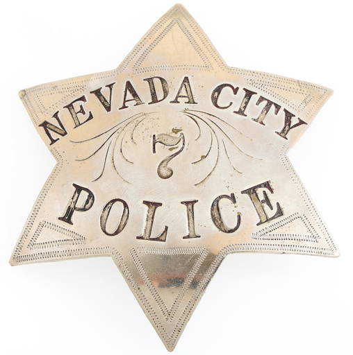 Nevada City California Police Pie Plate Badge No. 7