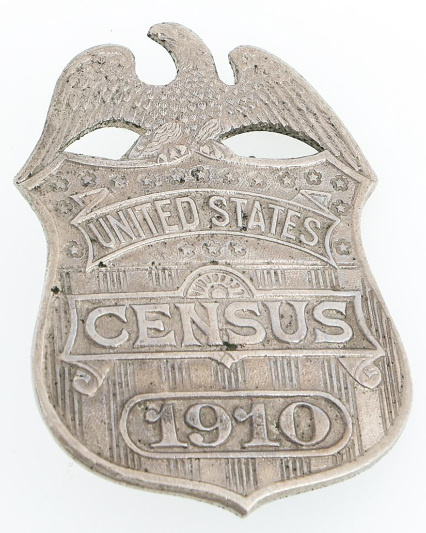 1910 UNITED STATES CENSUS BADGE (1 of 2)