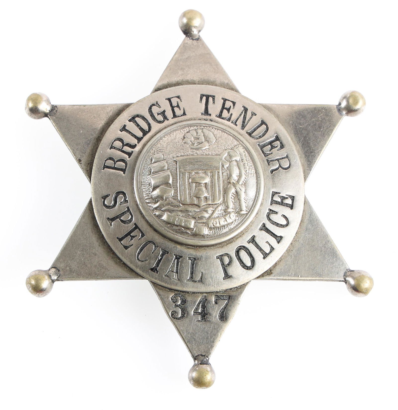 CHICAGO ILLINOIS BRIDGE TENDER SPECIAL POLICE BADGE (1 of 2)