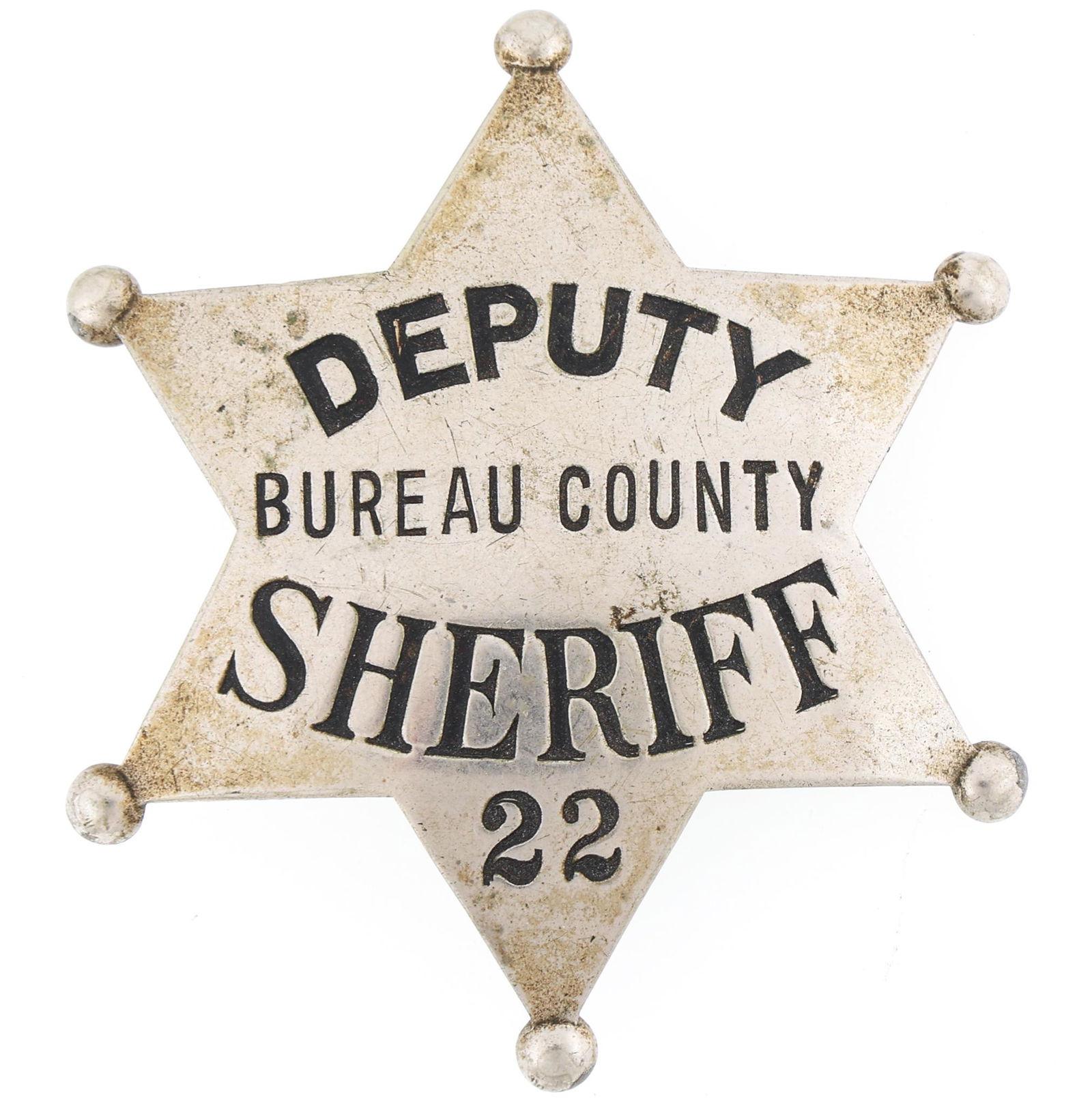 BUREAU COUNTY DEPUTY SHERIFF BADGE NO. 22 (1 of 2)