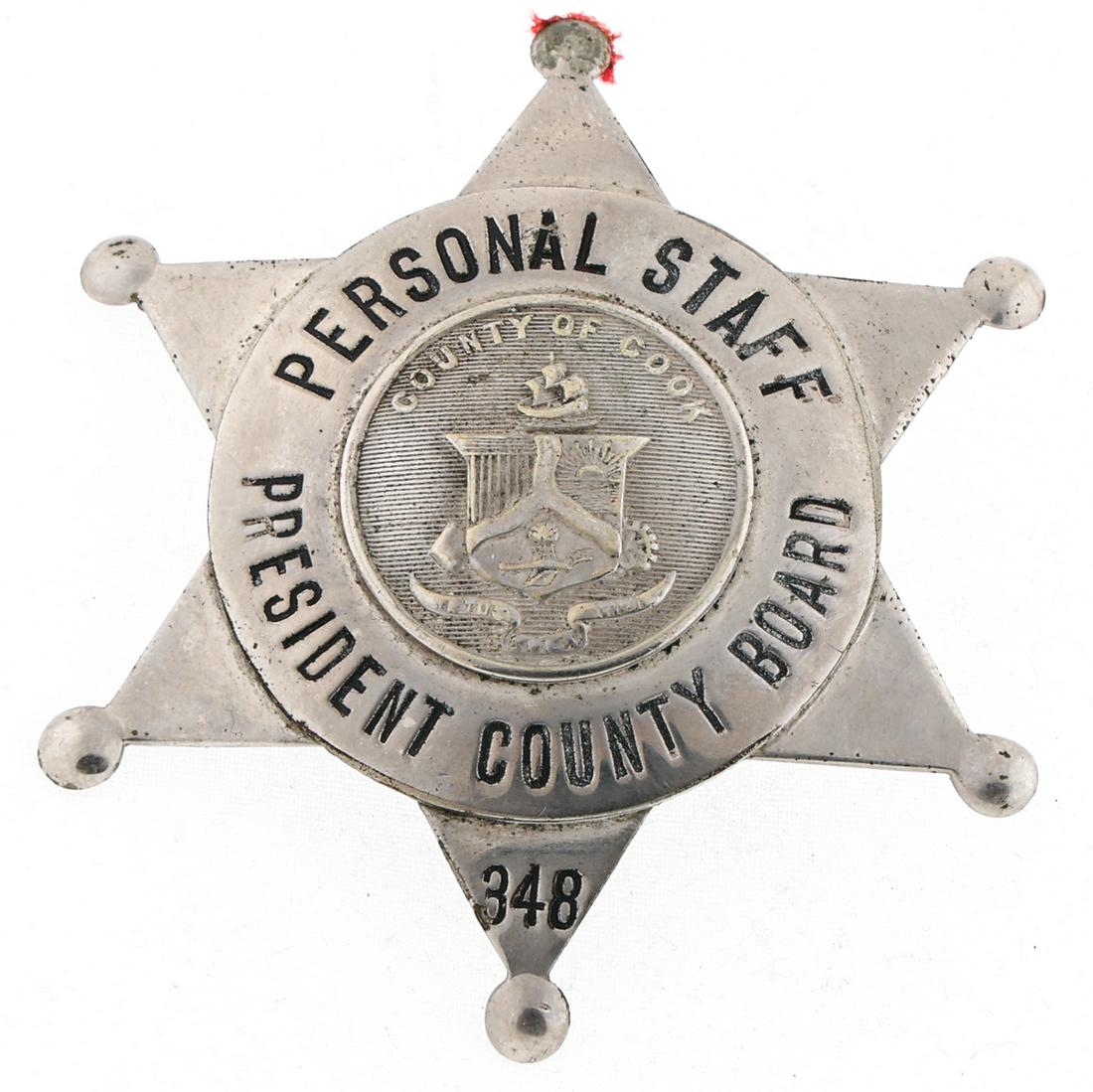 COOK CO. PERSONAL STAFF PRESIDENT CO. BOARD BADGE (1 of 2)