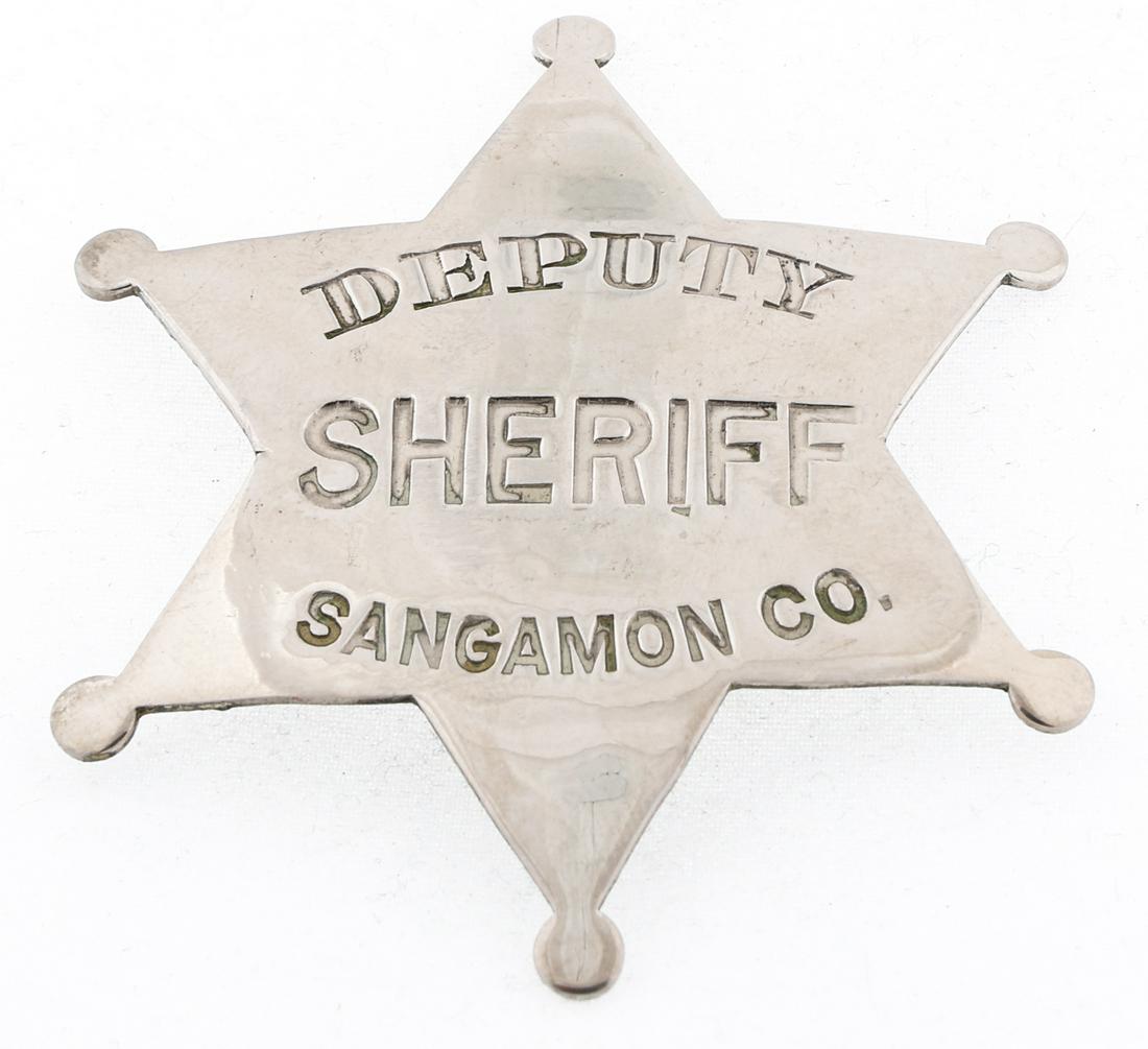SANGAMON COUNTY ILLINOIS DEPUTY SHERIFF BADGE (1 of 2)