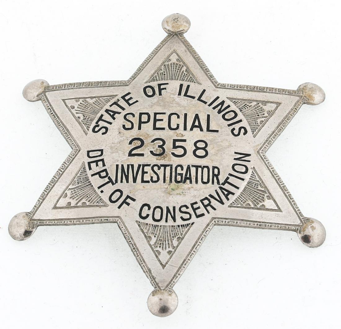 ILLINOIS DEPT. OF CONSERVATION SPL. INVESTIGATOR BADGE (1 of 2)