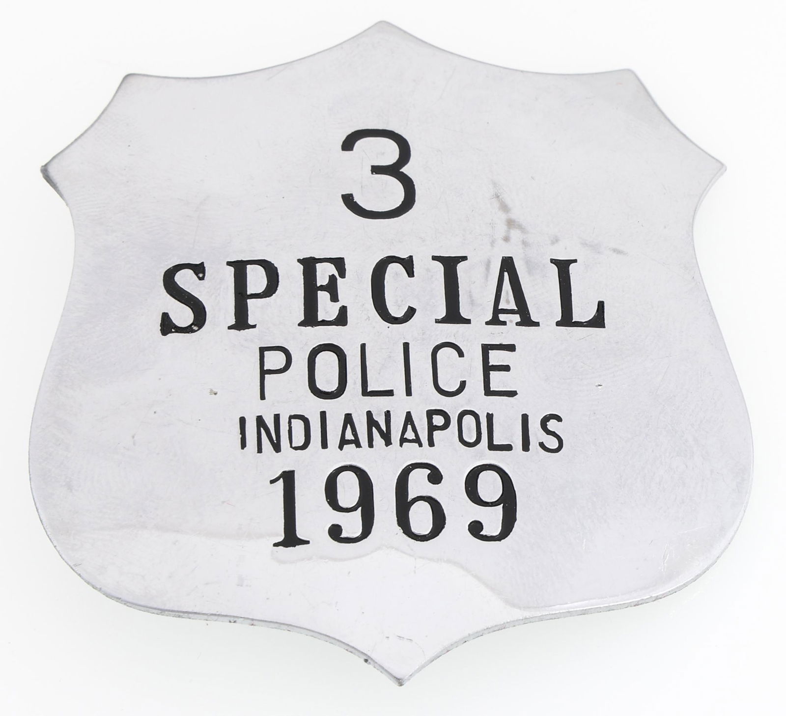 1969 INDIANAPOLIS INDIANA SPECIAL POLICE BADGE NO. 3 (1 of 2)
