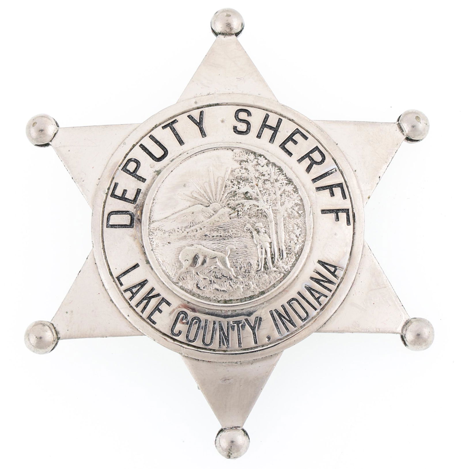 LAKE COUNTY INDIANA DEPUTY SHERIFF BADGE (1 of 2)