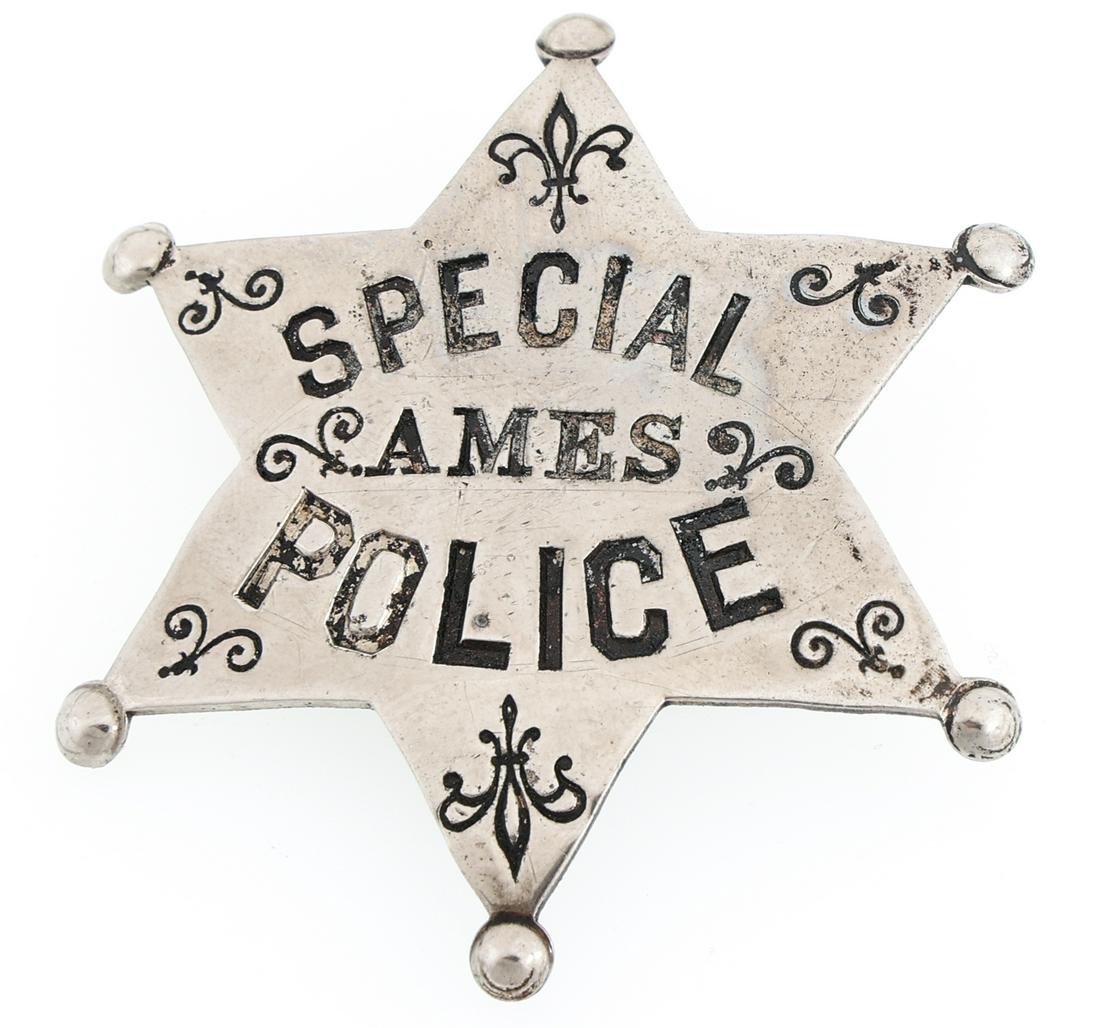AMES IOWA SPECIAL POLICE BADGE (1 of 2)