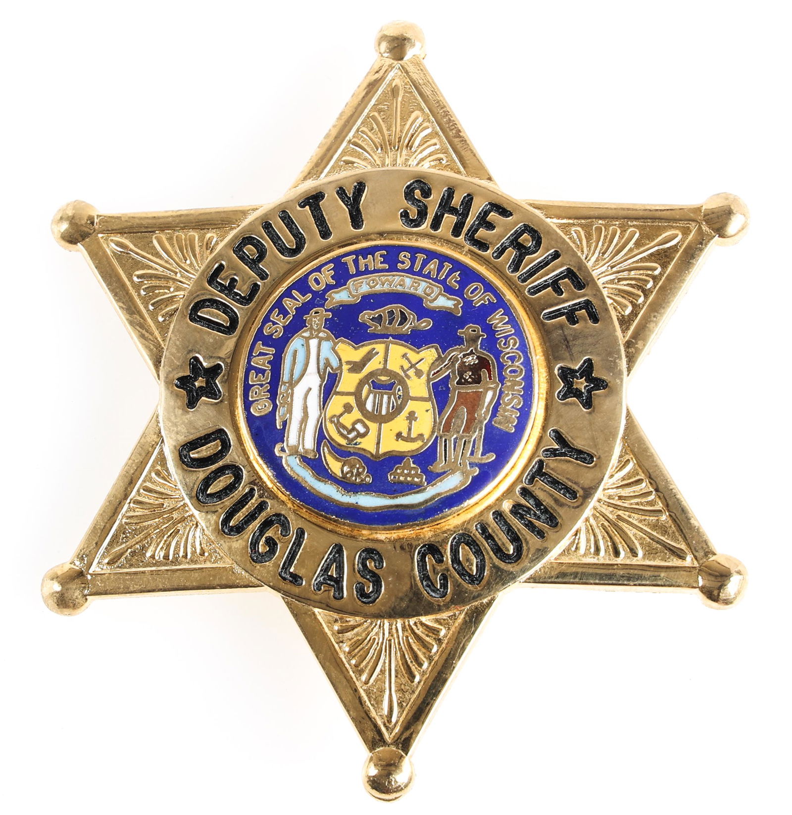 DOUGLAS COUNTY WISCONSIN DEPUTY SHERIFF BADGE (1 of 2)