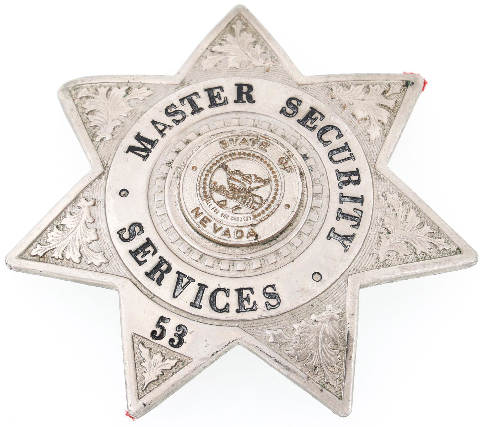 NEVADA MASTER SECURITY SERVICES BADGE NO. 53 (1 of 2)