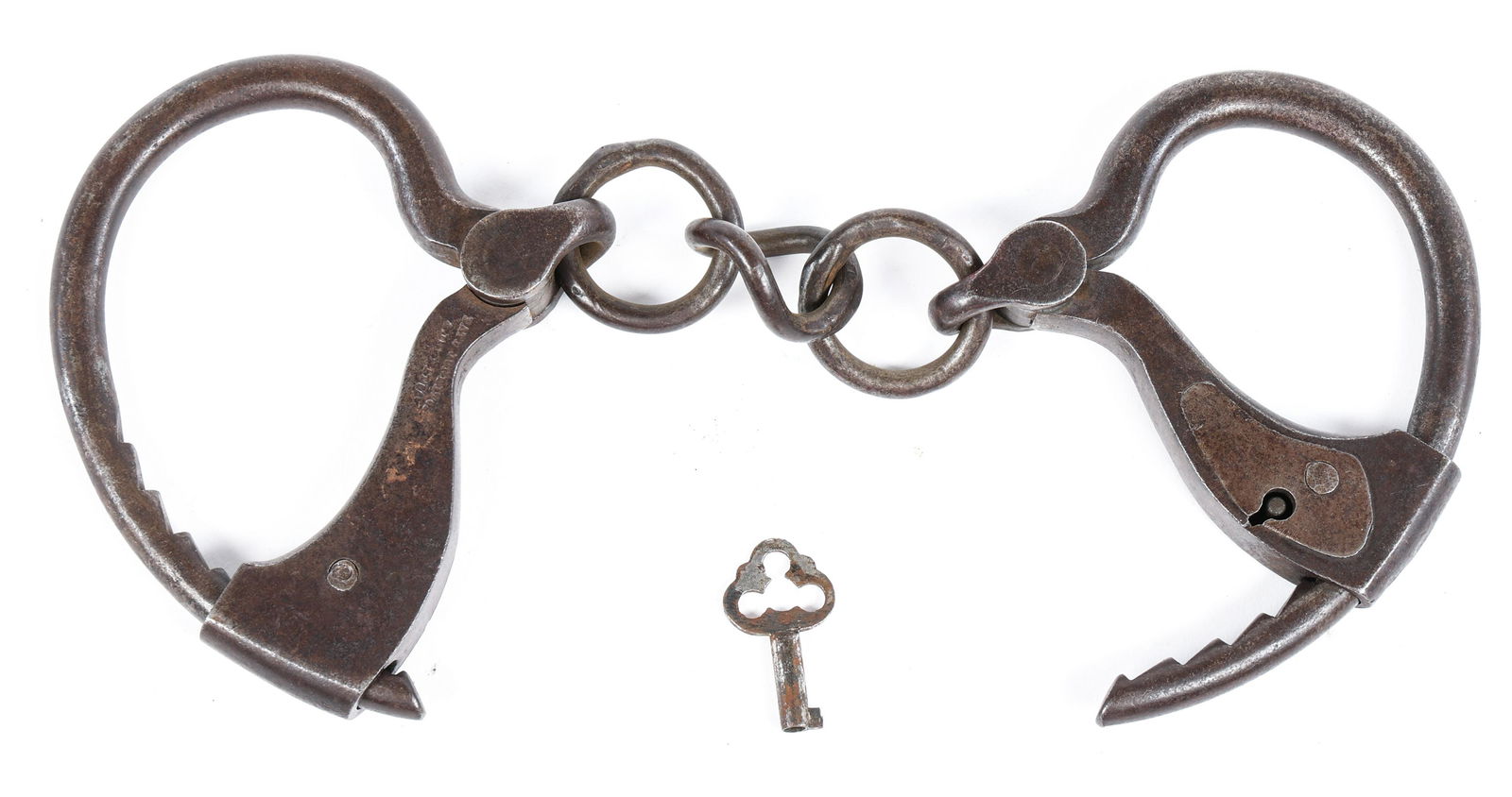 ADJUSTABLE IRON HANDCUFFS WITH KEY (1 of 2)