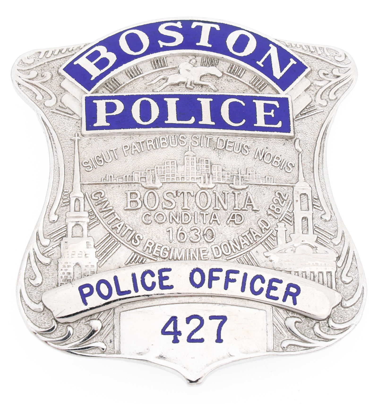 BOSTON POLICE OFFICER BADGE NO. 427 (1 of 2)
