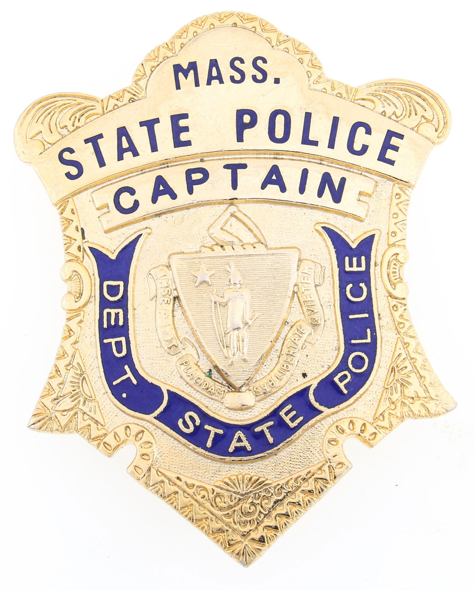 MASSACHUSETTS STATE POLICE CAPTAIN BADGE (1 of 2)