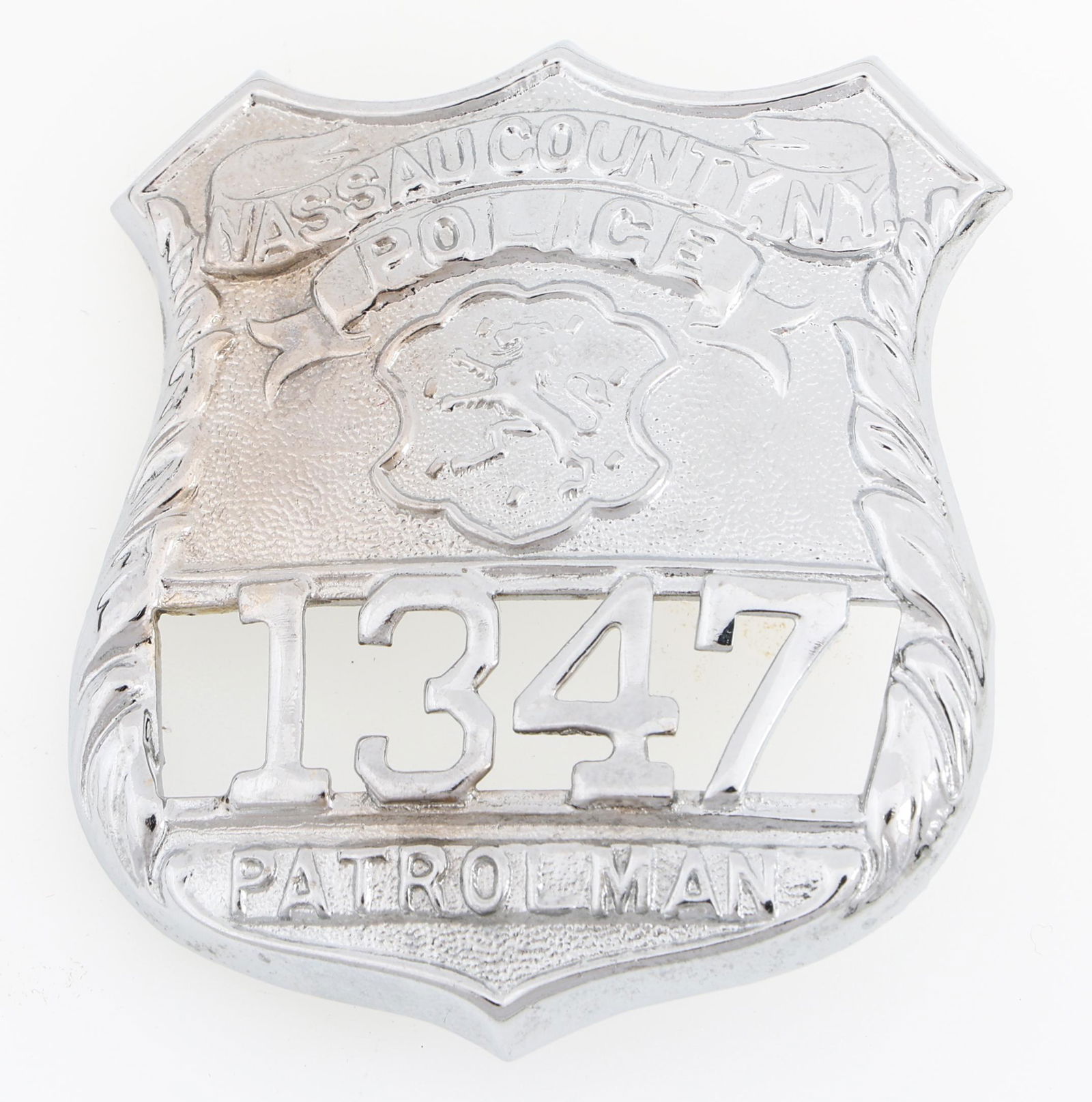 NASSAU COUNTY POLICE PATROLMAN BADGE NO. 1347 (1 of 2)