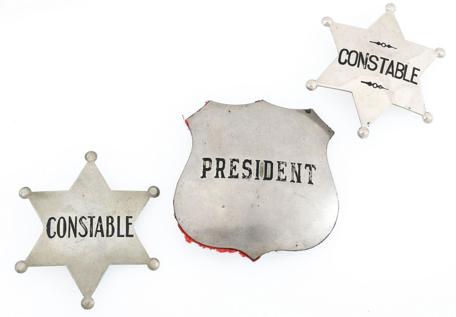 PRESIDENT AND CONSTABLE BADGES - LOT OF 3 (1 of 2)