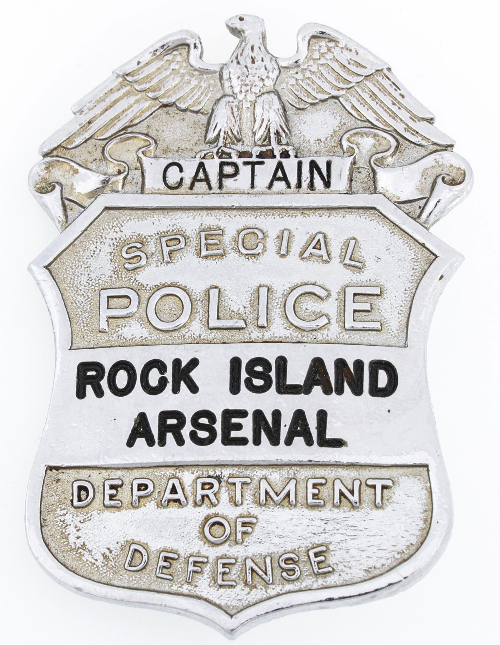 D.O.D. ROCK ISLAND ARSENAL SPECIAL POLICE CAPTAIN BADGE (1 of 2)
