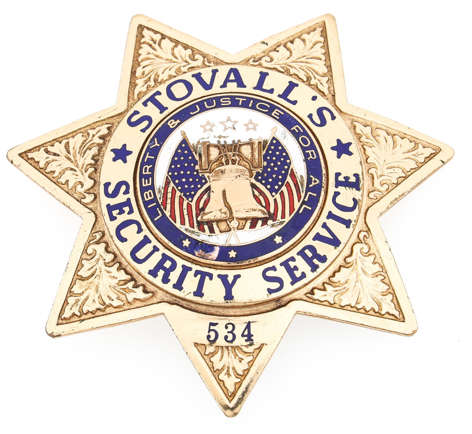 STOVALL'S SECURITY SERVICE BADGE NO. 534 (1 of 2)