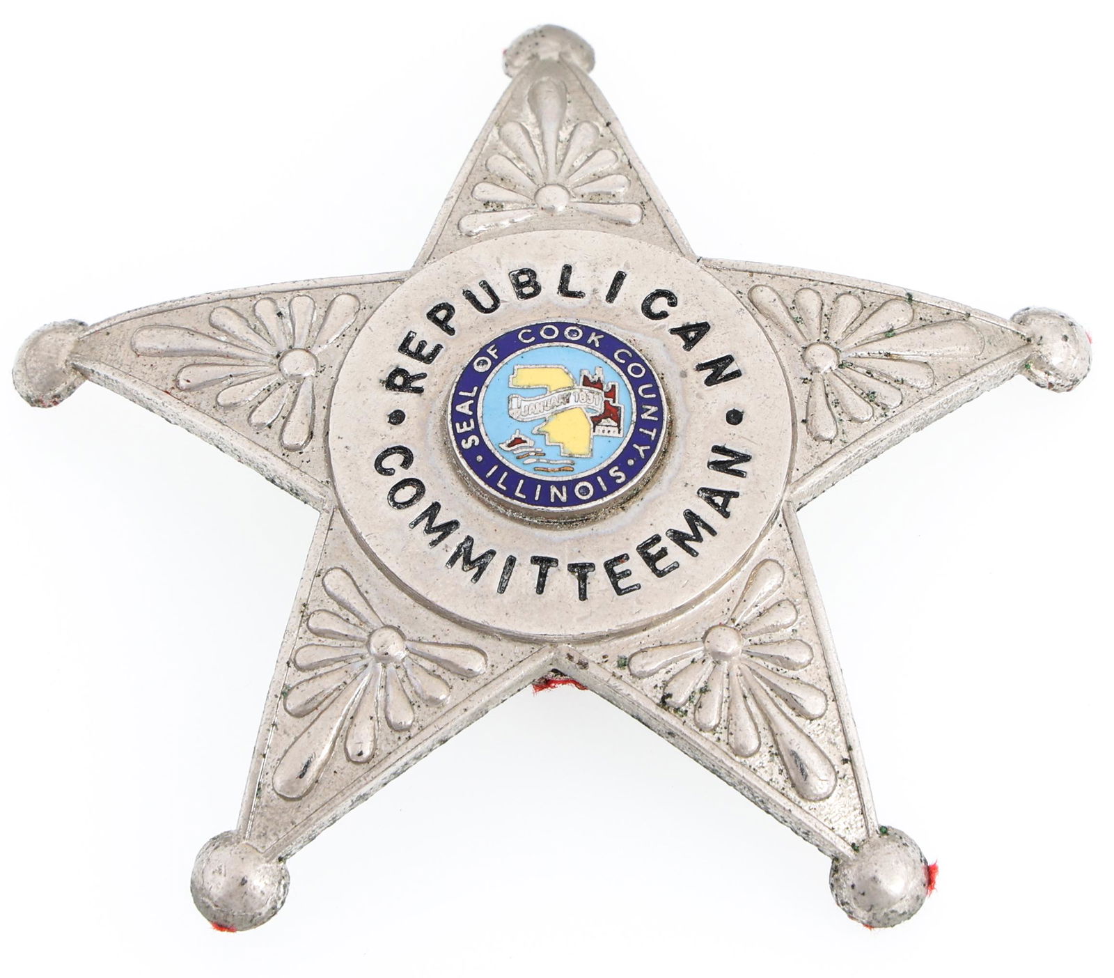 COOK CO. ILLINOIS REPUBLICAN COMMITTEEMAN BADGE (1 of 2)