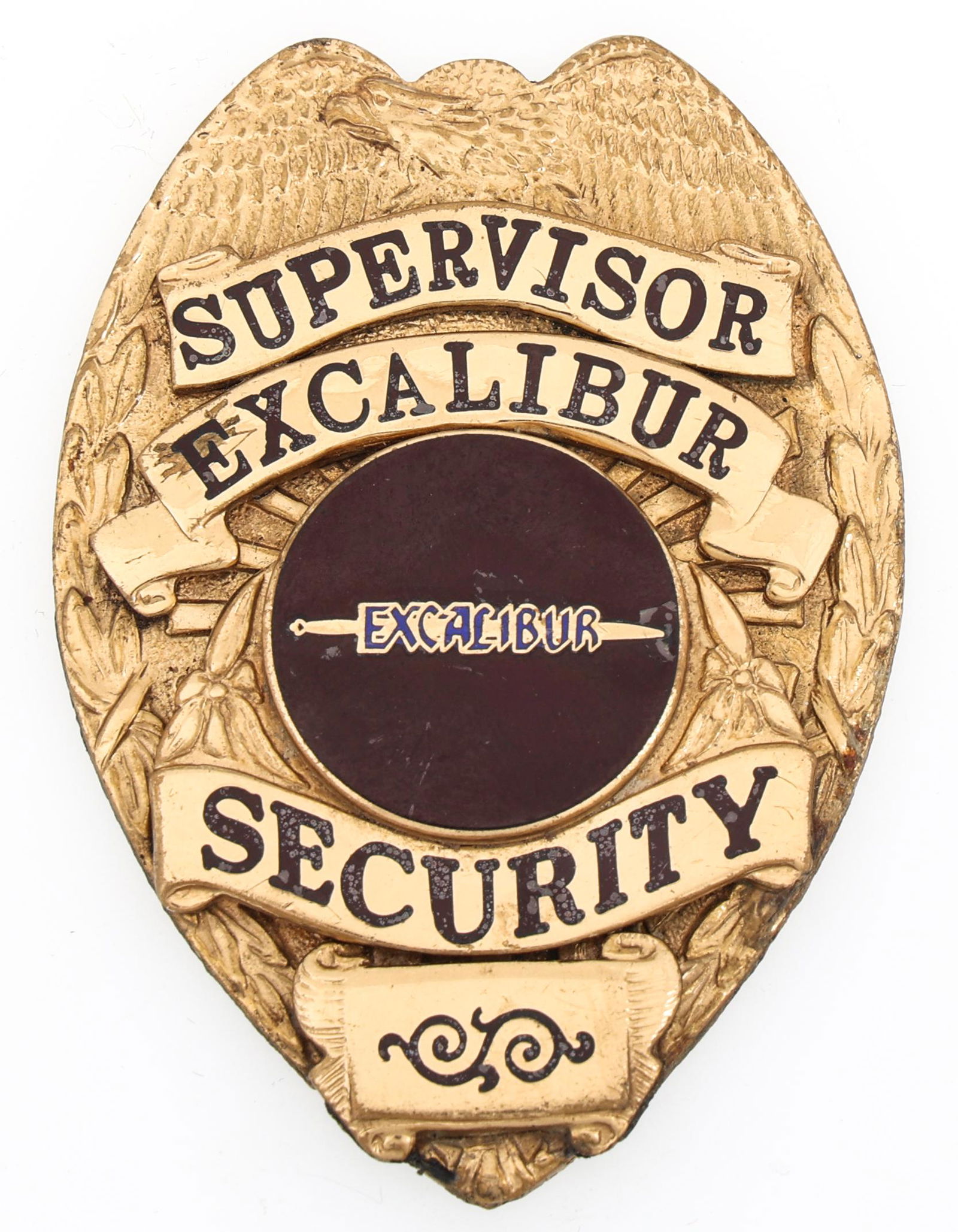 EXCALIBUR CASINO SECURITY SUPERVISOR BADGE (1 of 2)
