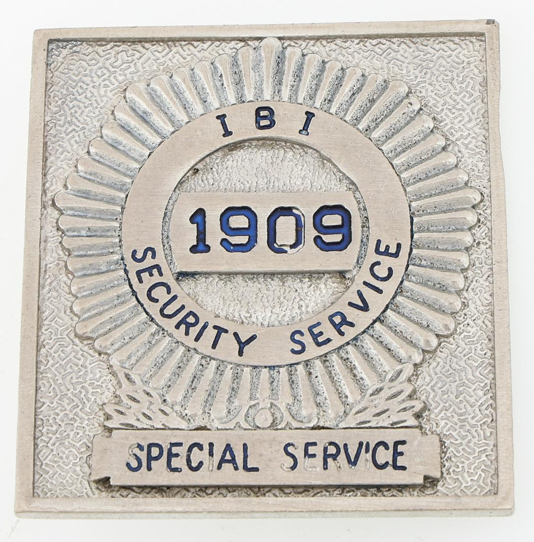 1909 IBI SECURITY SERVICE SPECIAL SERVICE BADGE (1 of 2)