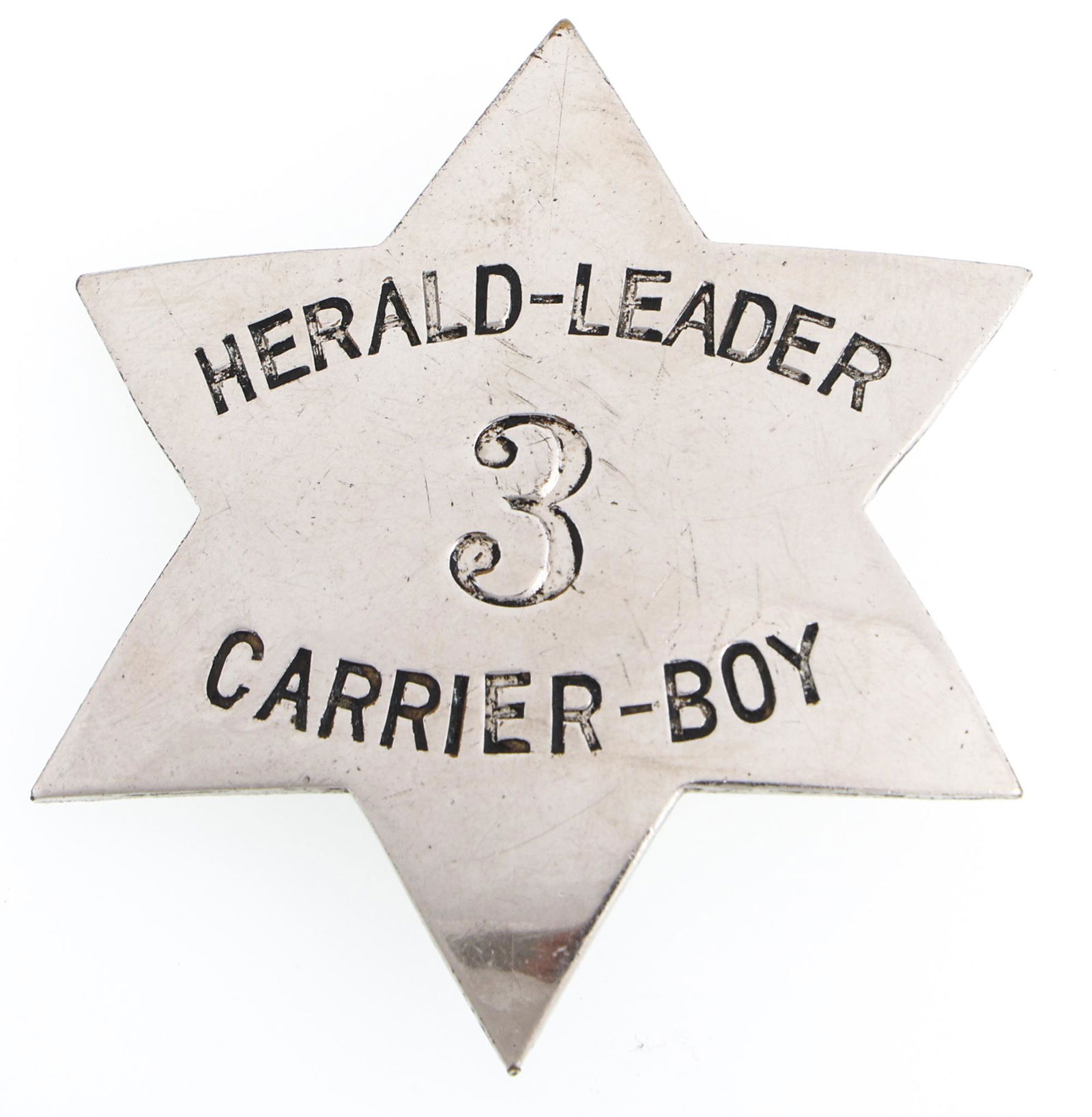 HERALD-LEADER CARRIER-BOY BADGE NO. 3 (1 of 2)