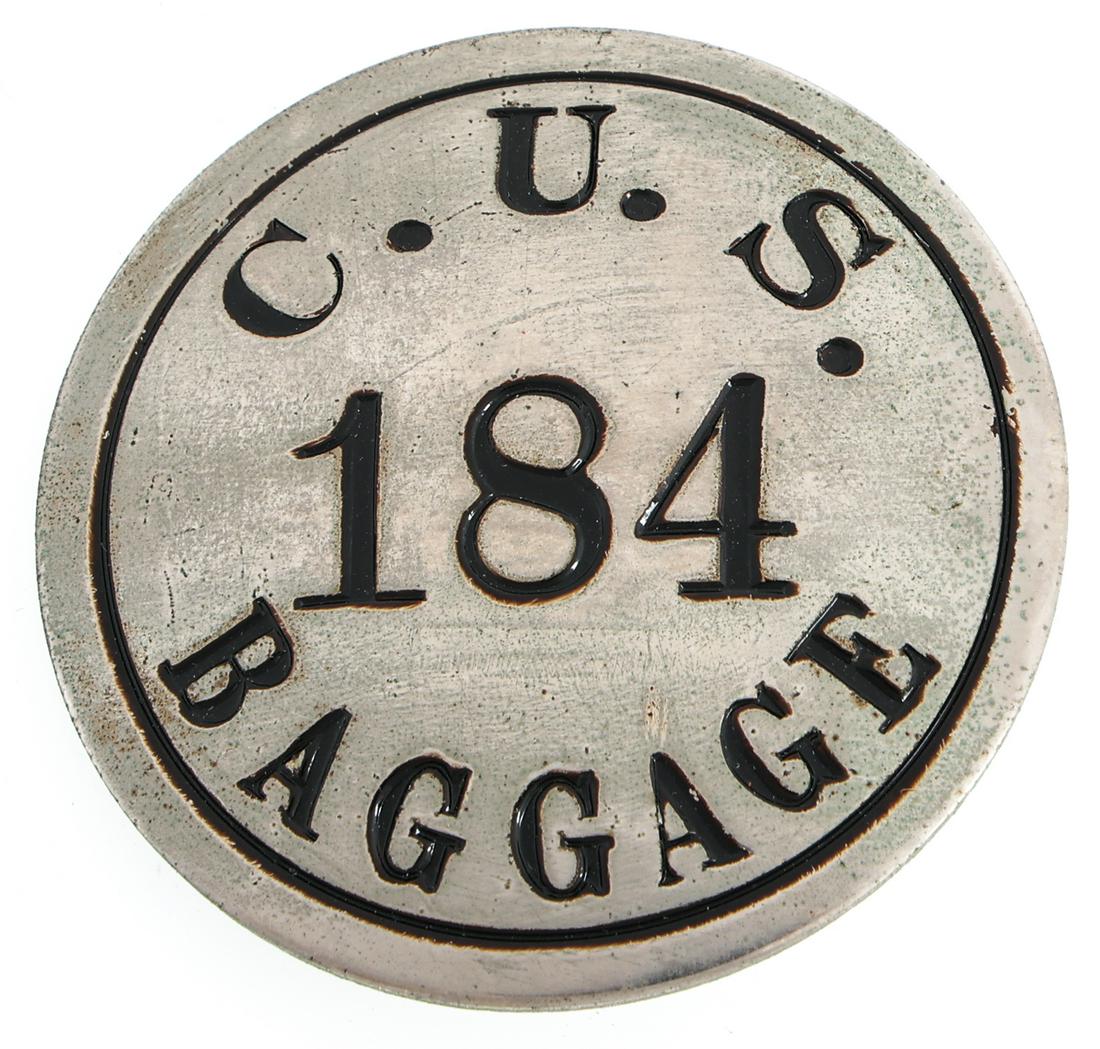 CHICAGO UNION STATION BAGGAGE BADGE NO. 184 (1 of 2)