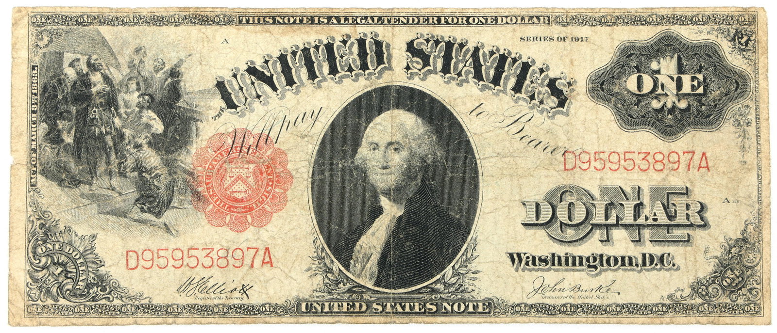 1917 US $1 LEGAL TENDER LARGE NOTE (1 of 2)