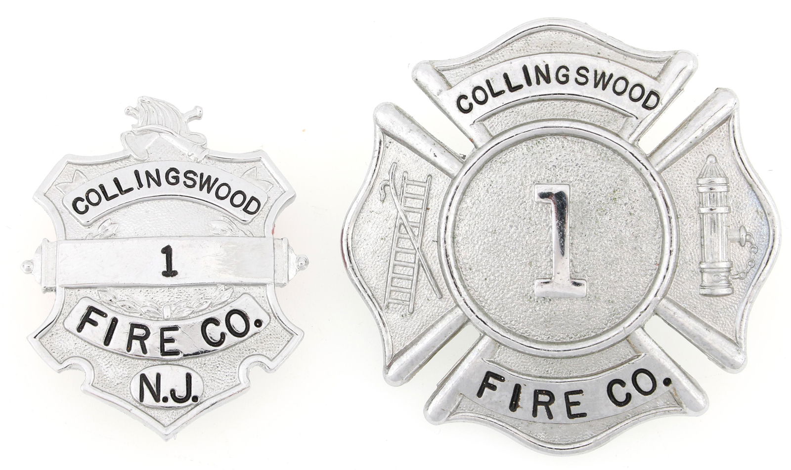 COLLINGSWOOD NEW JERSEY FIRE COMPANY NO. 1 BADGES (1 of 2)