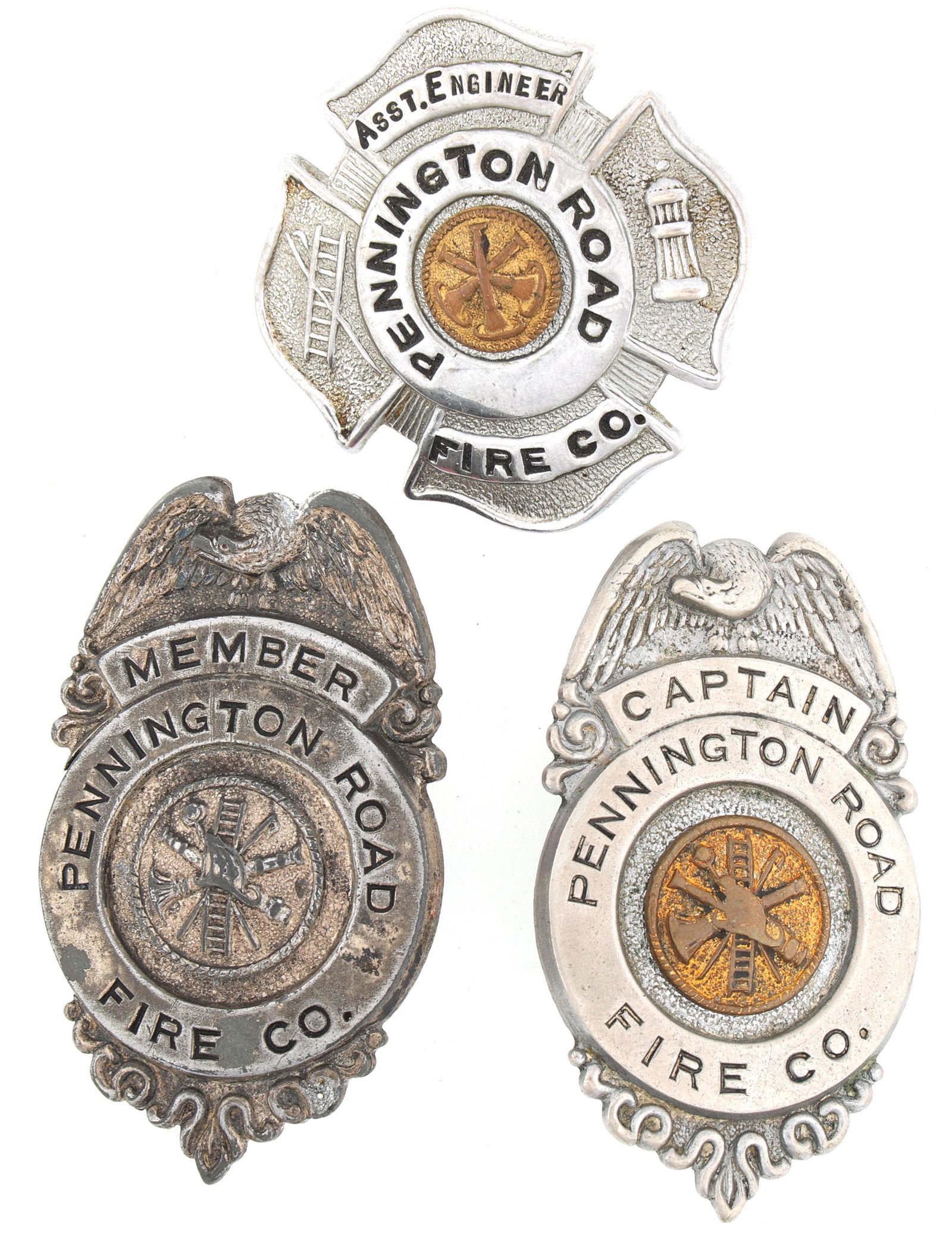 PENNINGTON ROAD FIRE CO. NEW JERSEY BADGES LOT OF 3 (1 of 2)