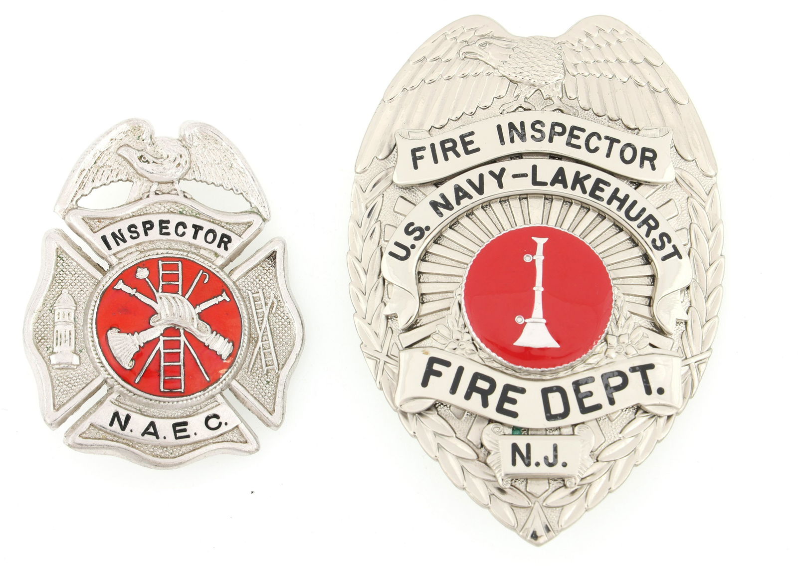 NEW JERSEY FIRE INSPECTOR BADGES LOT OF TWO (1 of 2)