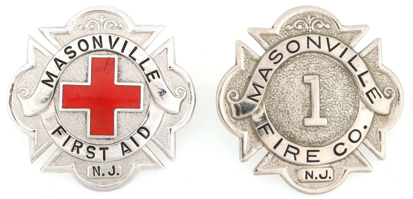 MASONVILLE NJ FIRE AND MEDICAL BADGES LOT OF TWO (1 of 2)