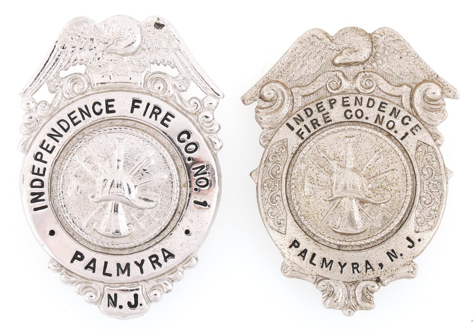 PALMYRA NEW JERSEY INDEPENDENCE FIRE CO NO. 1 BADGES (1 of 2)
