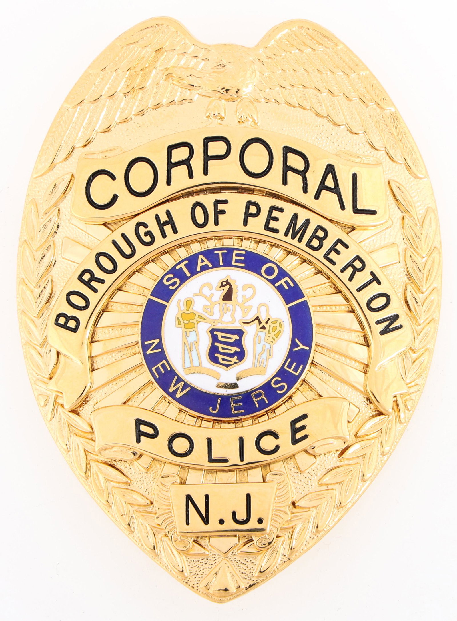 PEMBERTON NEW JERSEY POLICE CORPORAL BADGE (1 of 2)