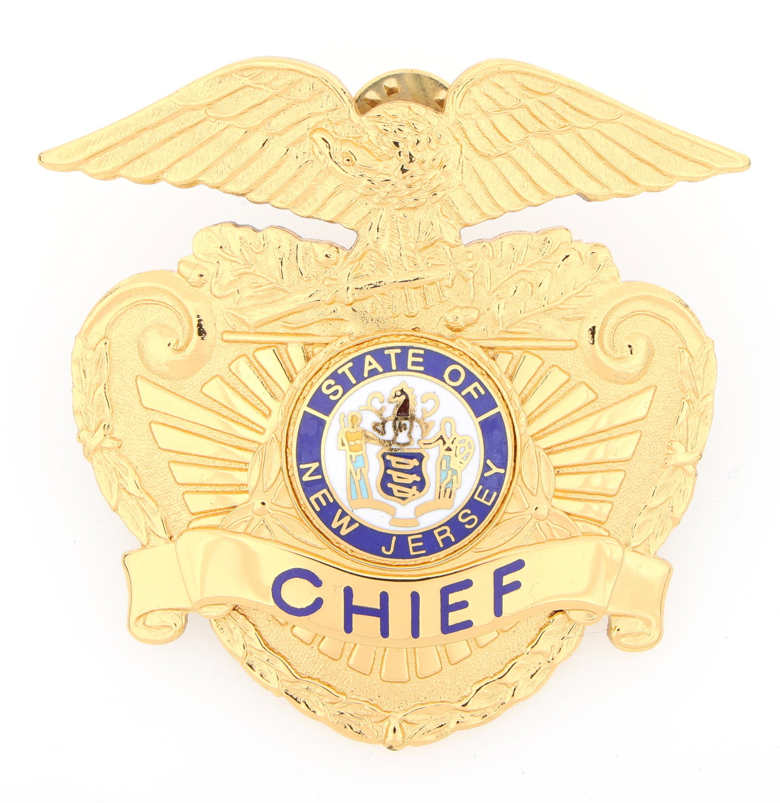 NEW JERSEY CHIEF CAP BADGE (1 of 2)