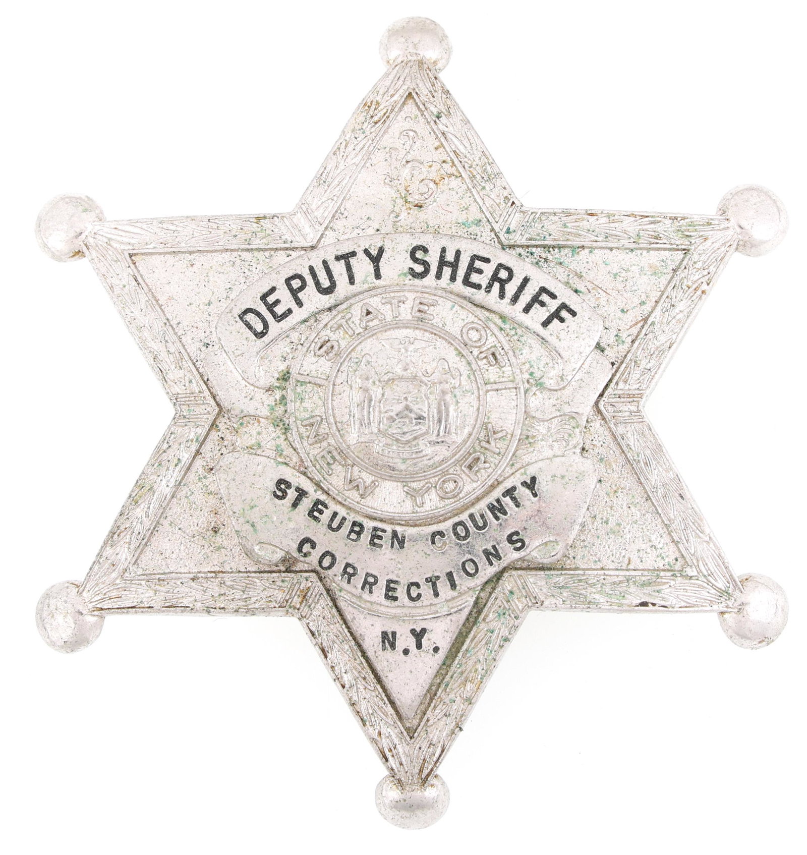 STEUBEN COUNTY CORRECTIONS NY DEPUTY SHERIFF BADGE (1 of 2)