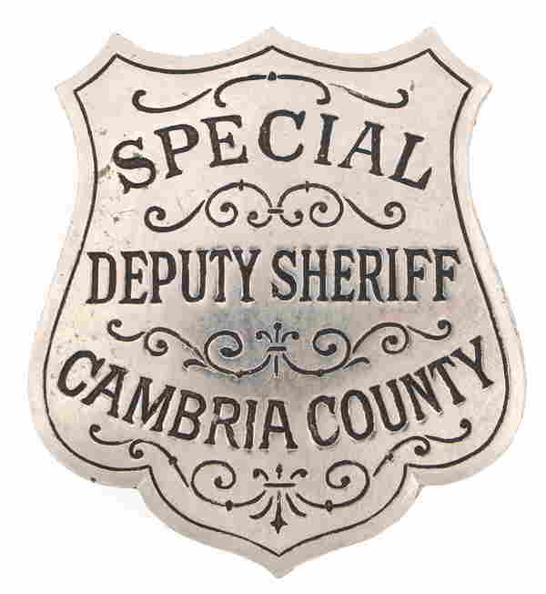 CAMBRIA COUNTY PA SPECIAL DEPUTY SHERIFF BADGE (47651) on Jul 23, 2022