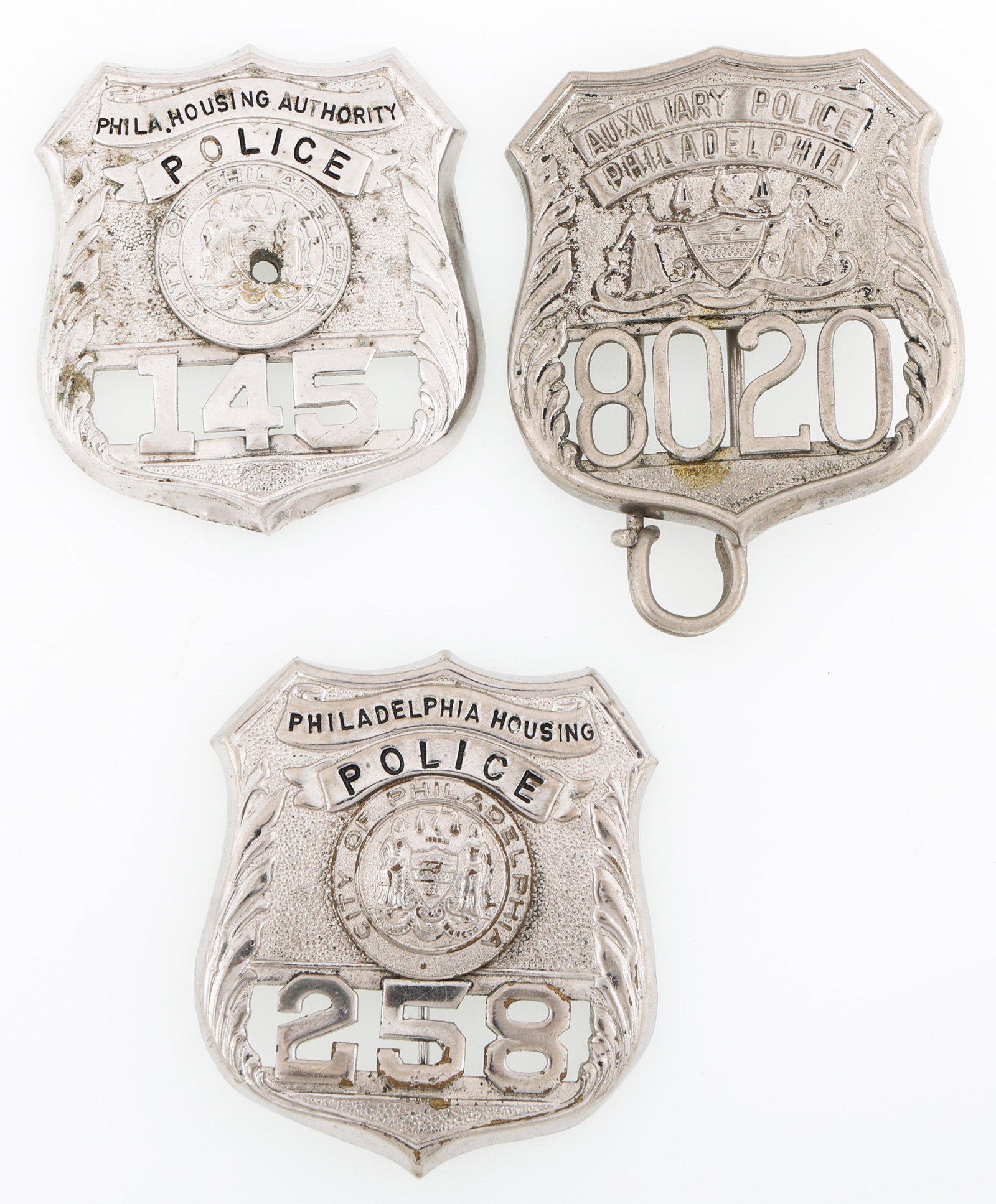 PHILADELPHIA POLICE BADGES LOT OF THREE (1 of 2)