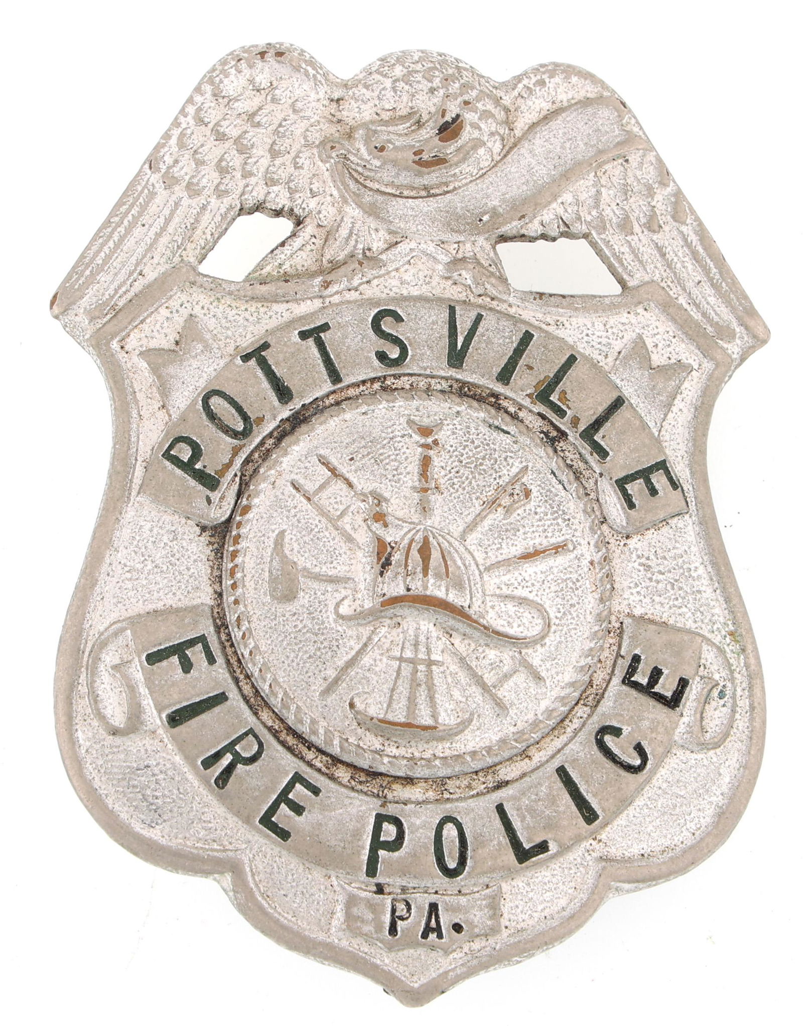 POTTSVILLE PENNSYLVANIA FIRE POLICE BADGE (1 of 2)