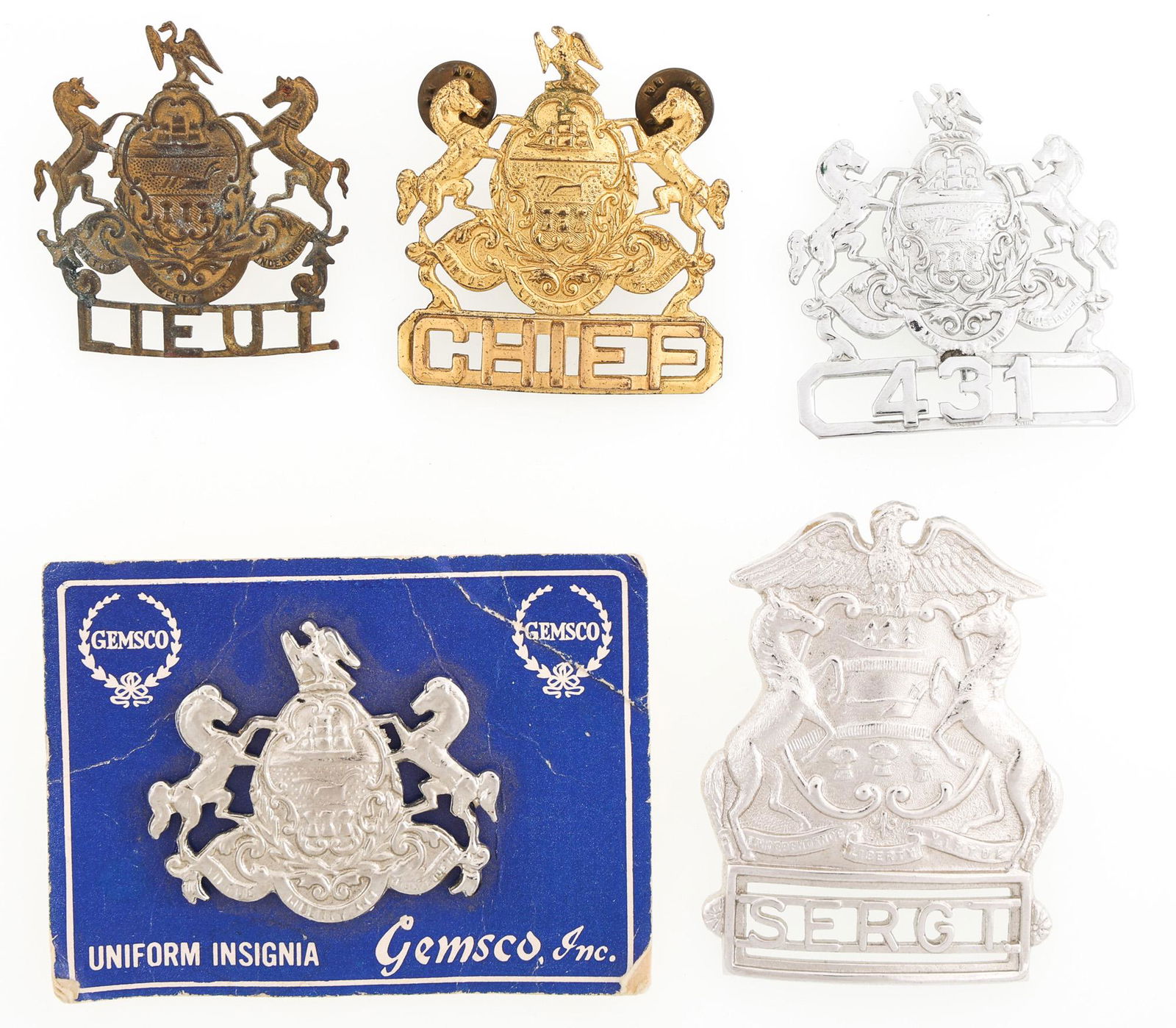 PENNSYLVANIA BADGES LOT OF FIVE (1 of 2)